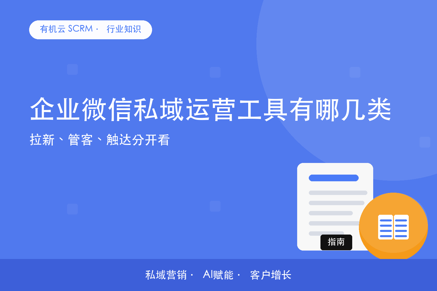 有机云｜企业微信私域运营工具有哪几类？拉新、管客、触达分开看 配图