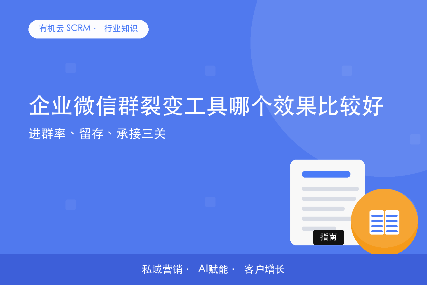 有机云｜企业微信群裂变工具哪个效果比较好？进群率、留存、承接三关 配图