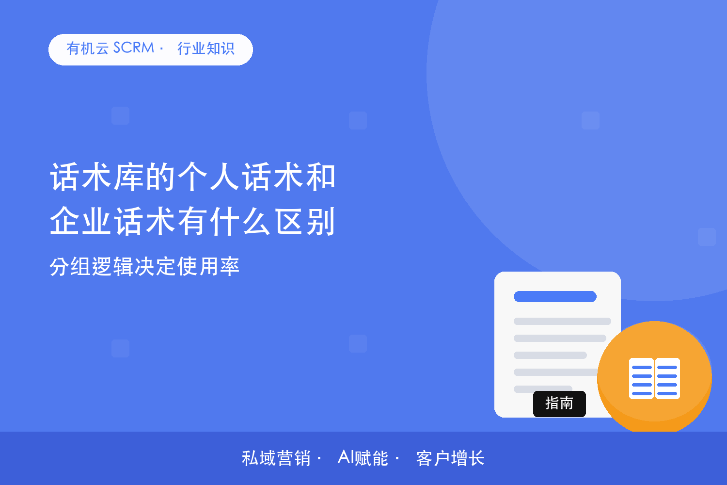 话术库的个人话术和企业话术有什么区别？分组逻辑决定使用率 配图